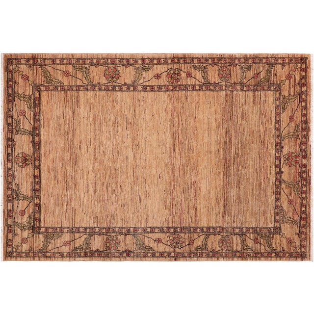 Shabby Chic Gabbeh Beige/Rust Wool Rug - 6'3'' X 7'9'' For Sale - Image 10 of 10