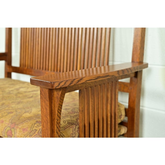 Stickley Mission Oak Arts & Crafts Spindle Bench or Settee For Sale - Image 9 of 14