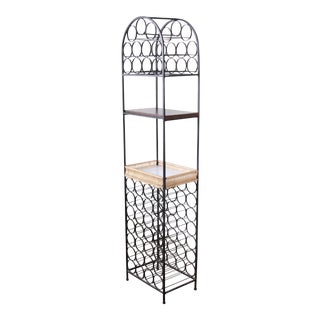 Arthur Umanoff Mid-Century Modern Wrought Iron Arched 39-Bottle Wine Rack For Sale