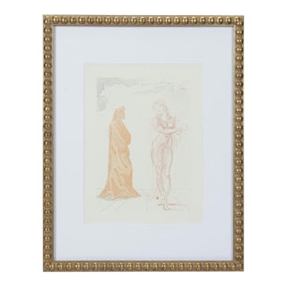 Alvador Dalí “Virgil Comforts Dante” Wood Engraving, Divine Comedy (1960–1964) For Sale