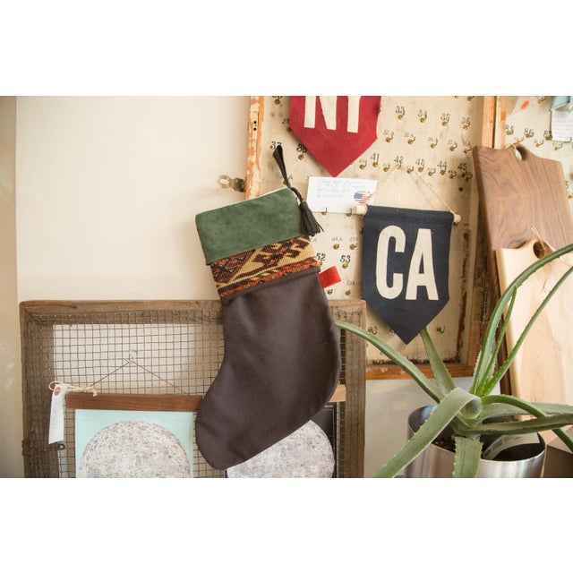 2010s Rug Fragment Stocking Green For Sale - Image 5 of 7