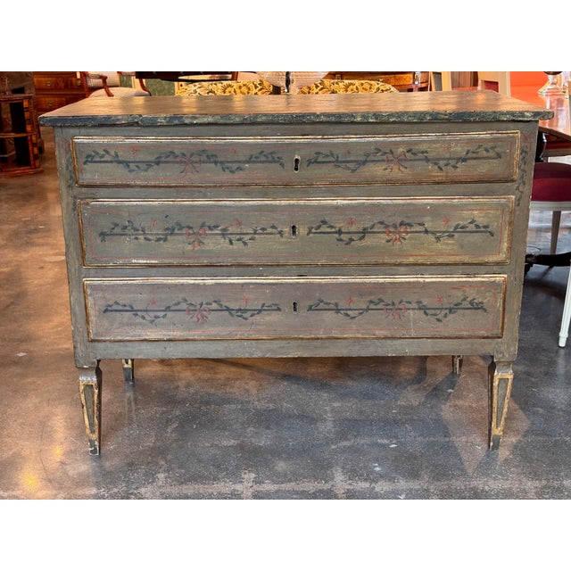 18th Century 18th Century Italian Neoclassical Painted Chest For Sale - Image 5 of 13