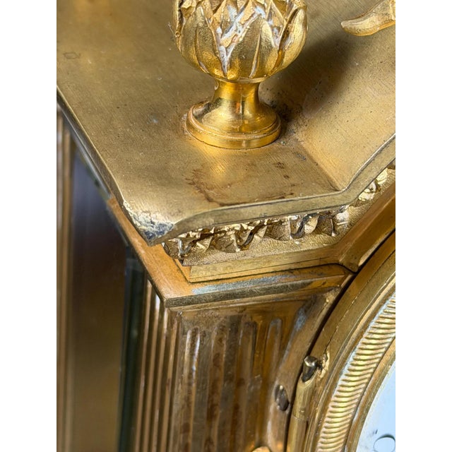 Antique French Louis XVI Style Ormolu Mantel Clock with Ed. Minart Movement from F. Barbedienne, 1850s For Sale - Image 16 of 18