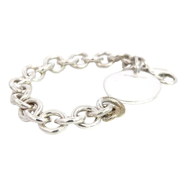 1990s Tiffany & Co Estate Bracelet 6.75" Sterling Silver For Sale