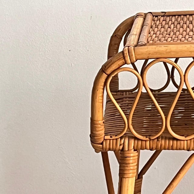 Wood Mid-Century Italian Bamboo and Rattan Nightstands, 1960s, Set of 2 For Sale - Image 7 of 11