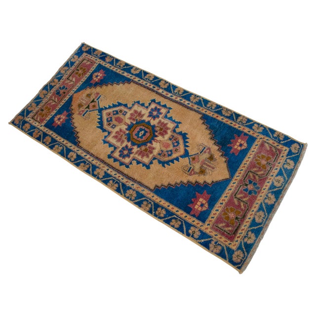 Hand Knotted Door Mat, Entryway Rug, Bath Mat, Kitchen Decor, Small Rug, Turkish Rug - 1′8″ × 3′6″ For Sale - Image 6 of 10