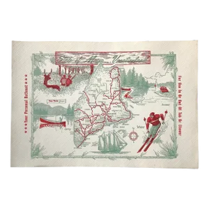 Old Stock Paper State of Maine Shower Mat