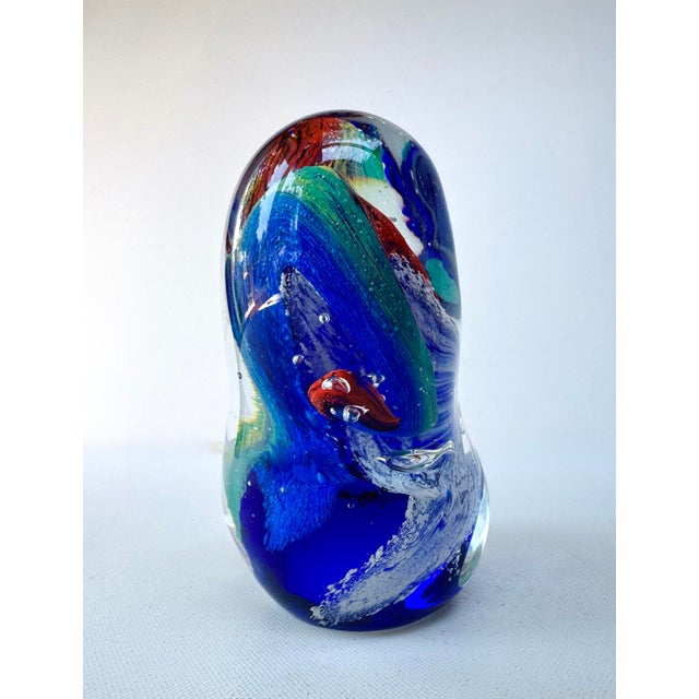 Mid 20th Century Vintage Abstract Studio Art Glass Sculpture 5" For Sale - Image 5 of 10