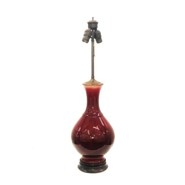 19th Century Chinese Oxblood Langyao-Red Vase Mounted as Lamp For Sale - Image 11 of 11