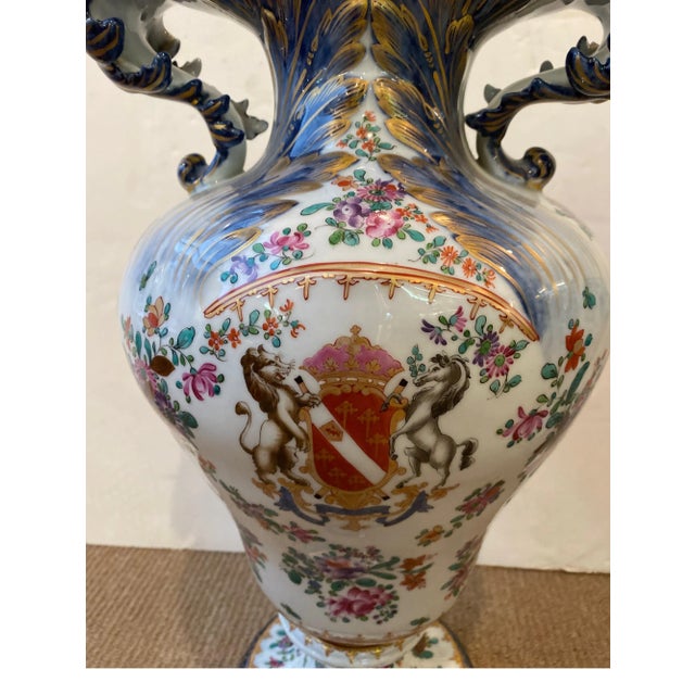 Late 19th Century Naples Capodimonte Porcelain Armorial Urns - A Pair For Sale - Image 9 of 13