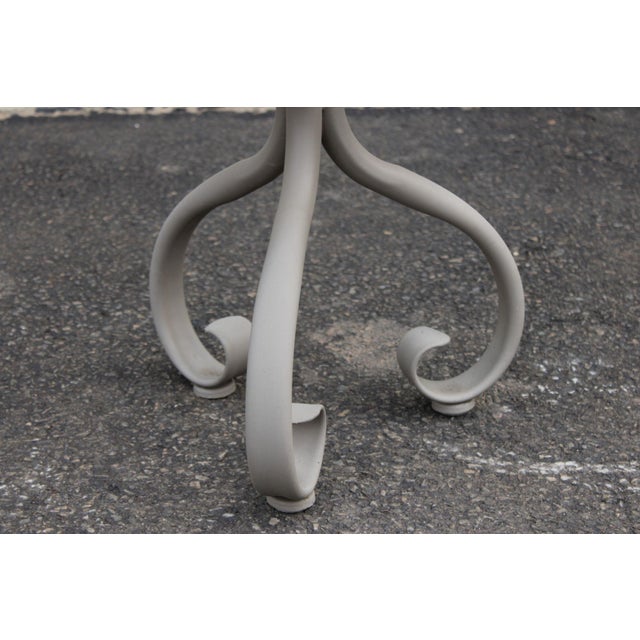 Woodard 'Ramsgate' Glass Top Aluminum Outdoor Round Patio Side Table For Sale - Image 11 of 18