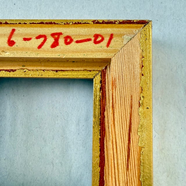 Gold Gold Leaf & Green Wood Picture Frames, a Pair For Sale - Image 8 of 8