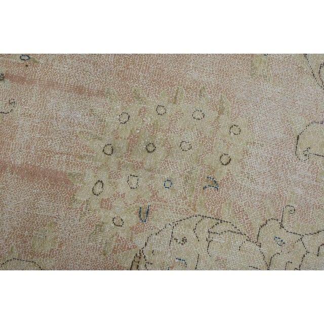 Kerman Rug 7’11” X 11’7” Pink Wool Vintage Distressed Hand-Knotted Carpet For Sale - Image 4 of 15