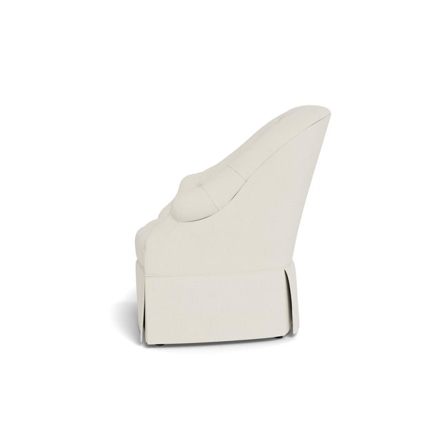Transitional Bunny Williams Home Olivia Chair in Cream Performance Linen For Sale - Image 3 of 5