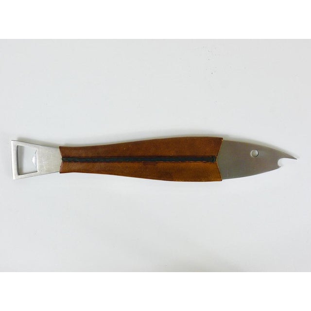 Mid-Century Austrian Fish Bottle Opener in Leather by Carl Auböck for Amboss, 1960s For Sale - Image 3 of 16