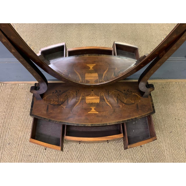 Large Scale Georgian Inlaid Toilet Mirror, 1800 For Sale - Image 6 of 13