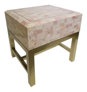Maitland Smith Tessellated Marble Box on Stand