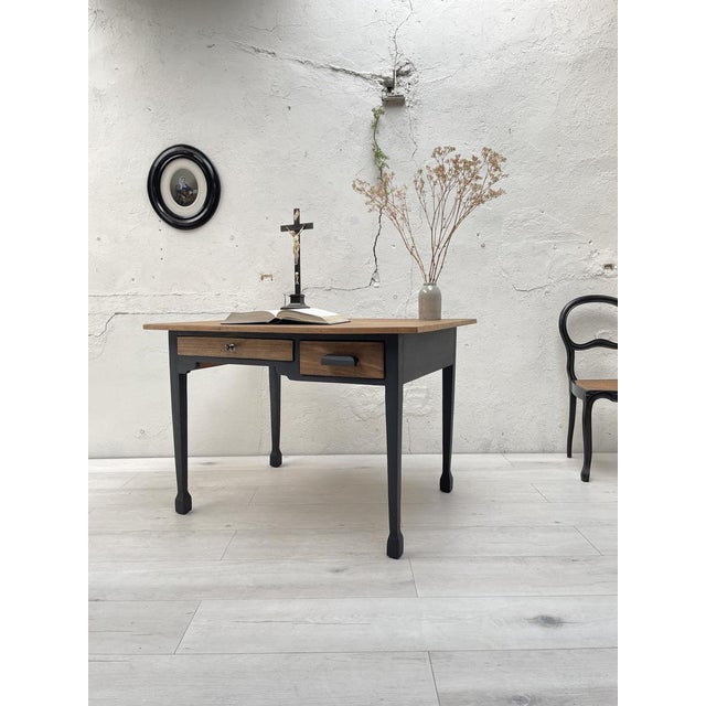 Black Painted Wooden Desk in Veneer For Sale - Image 8 of 18