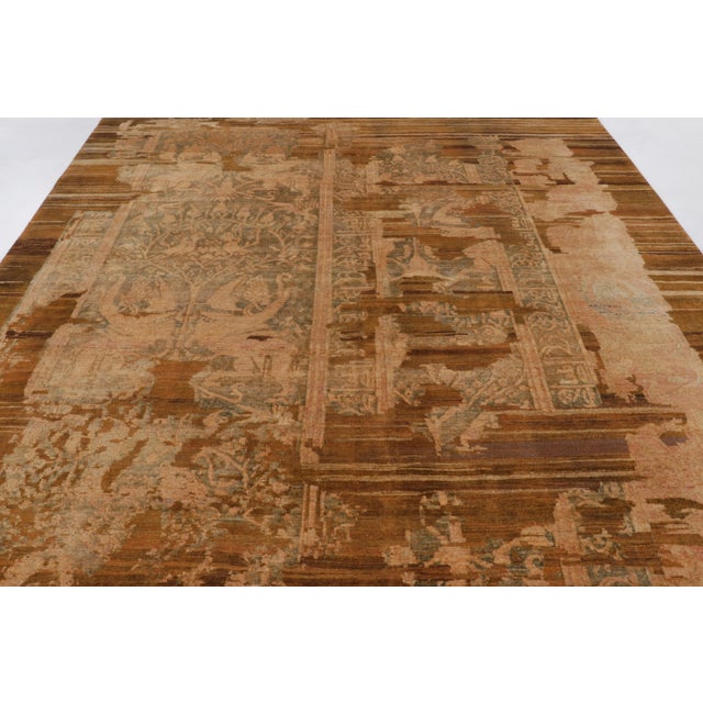 Contemporary Contemporary Oriental Floral Wool & Natural Silk Rug by Rug & Kilim, India For Sale - Image 3 of 10