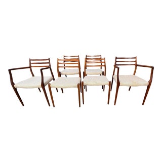 1960s Set of 6 Niels Moller Chairs. Mid-Century Modern For Sale