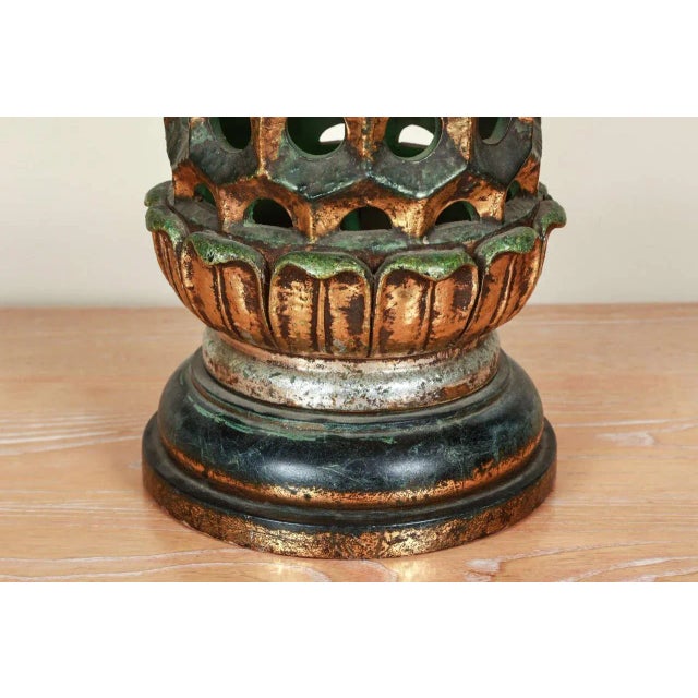 Metal 1950s Grand Ceramic Table Lamp by Nrdini For Sale - Image 7 of 8