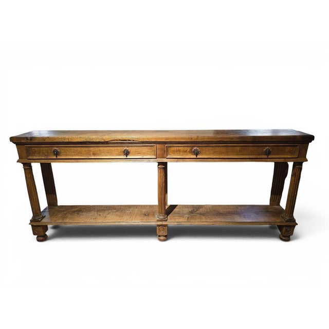 Antique French Walnut Store Counter, 1800 For Sale - Image 3 of 14