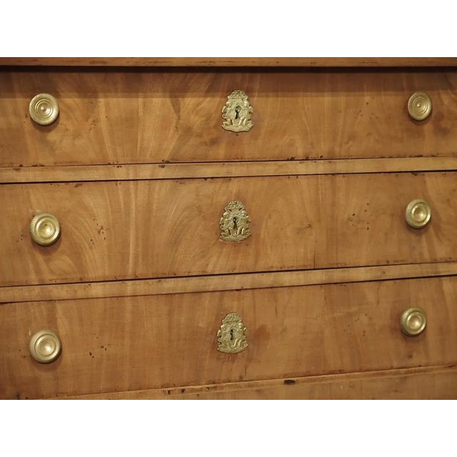 French French Empire Mahogany Commode With Bluestone Top and Gilt Bronze Hardware For Sale - Image 3 of 13