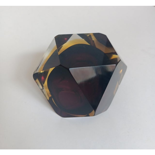 Faceted Sommerso Murano Glass Bowl For Sale - Image 6 of 9