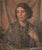 A.J., Portrait of a Woman in a Patterned Gown, 1920s, Oil Painting For Sale - Image 3 of 13