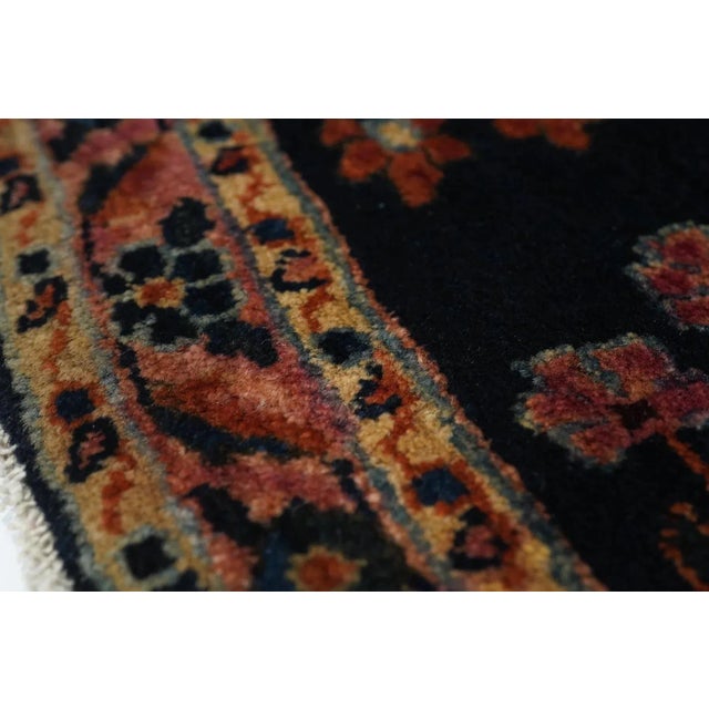 Navy Blue Antique Sarouk Rug 1'11'' x 2'6'' For Sale - Image 8 of 11