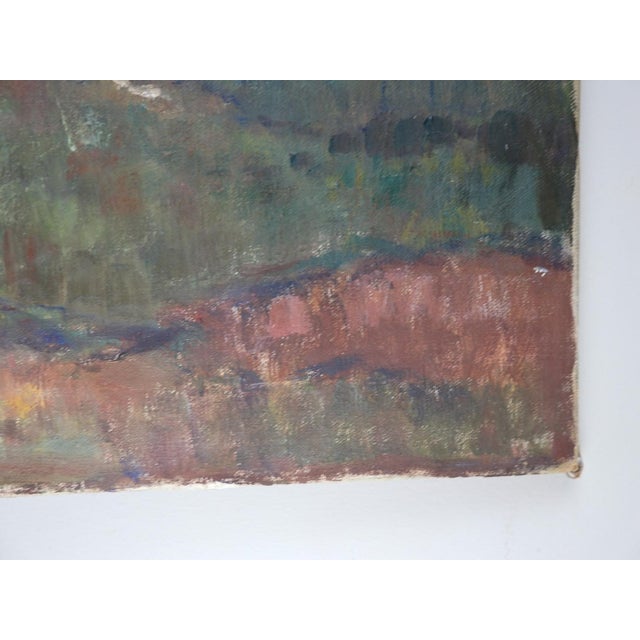 Early 20th Century Early 20th Century Impressionist Lone Tree Stormy Landscape Painting For Sale - Image 5 of 8