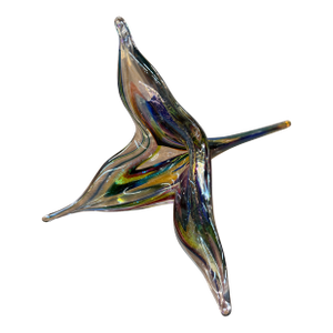 David Goldhagen Handblown Colored Flower Sculpture 15in