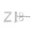 Contemporary 10K White Gold 1/10 Cttw Diamond 'Z' Initial Stud Earring For Sale - Image 3 of 5