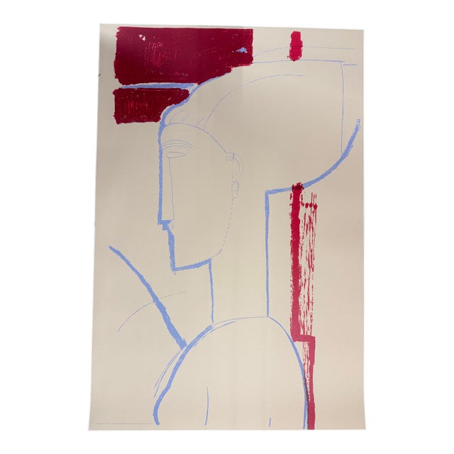 Amedeo Modigliani (1884-1920), Testa Scultorea, Printed in Italy Florence Mod057 For Sale