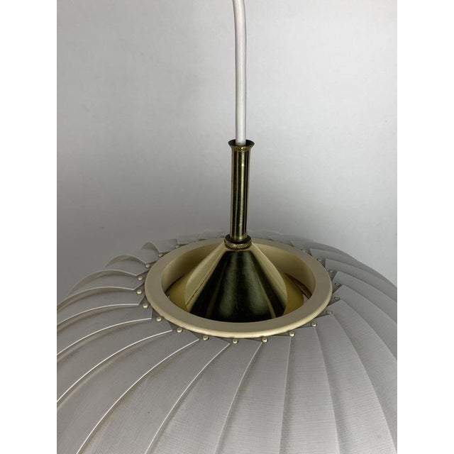 Mid-Century Modern Extendable Brass Wall Mount with Cocoon and Sisal Shade by Lars Schioler, 1960s For Sale - Image 10 of 18