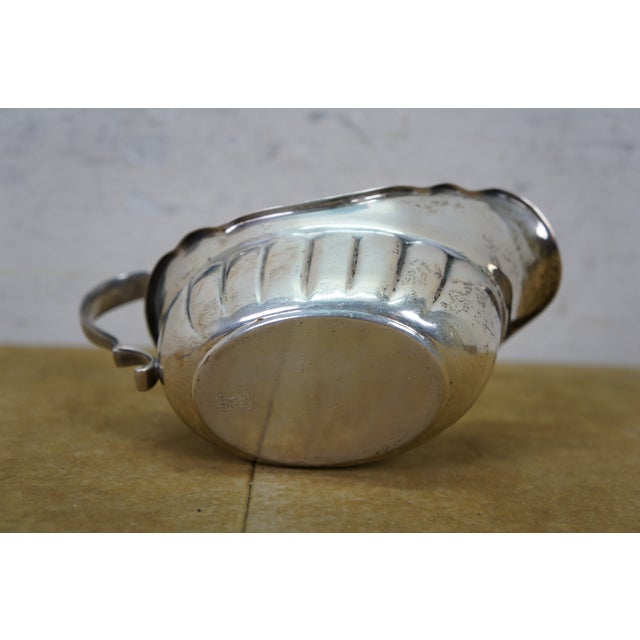 Antique Fisher Silversmiths Sterling Silver Gravy Boat & Underplate 342g 7.5" For Sale - Image 12 of 13