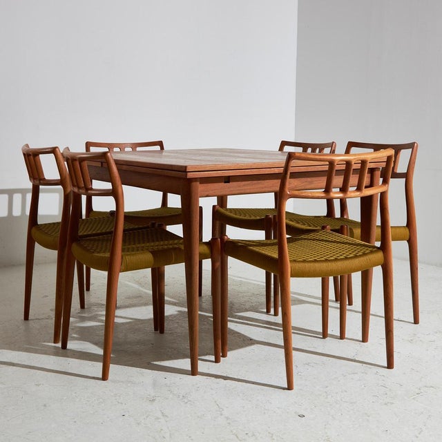 Teak dining set from the 1960s designed by iconic Danish designer Niels O. Møller for J.L. Møllers Møbelfabrik. The set...