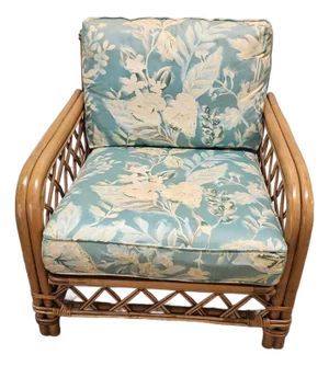 1980s Ficks Reed Lattice Bamboo Club Chair