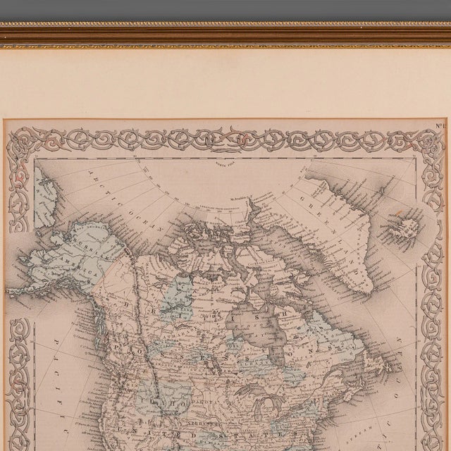 Mid 19th Century 1860's Antique North America Map For Sale - Image 5 of 12