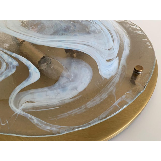 Large Flush Mount in Brass and Murano Glass from Hillebrand Lighting, 1970s For Sale - Image 4 of 18
