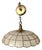 Vintage Capiz Shell Pendant Light With Brass Hardware and Scalloped Edge For Sale