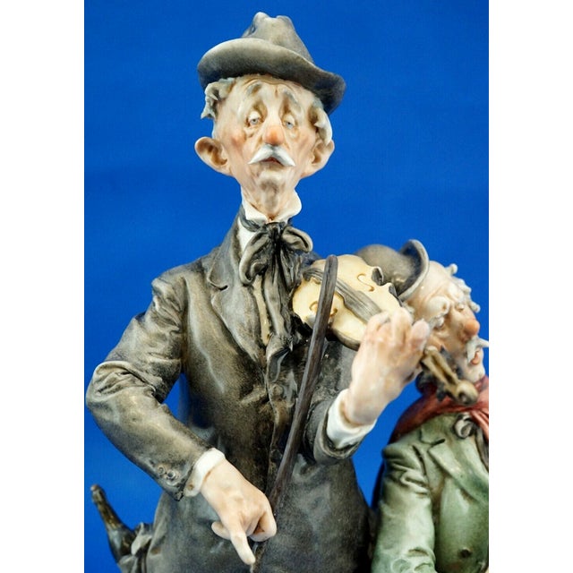 20th Century Porcelain Sculpture of a Couple of Elderly Musicians by Giuseppe Cappè for Capodimonte, Italy For Sale - Image 13 of 18