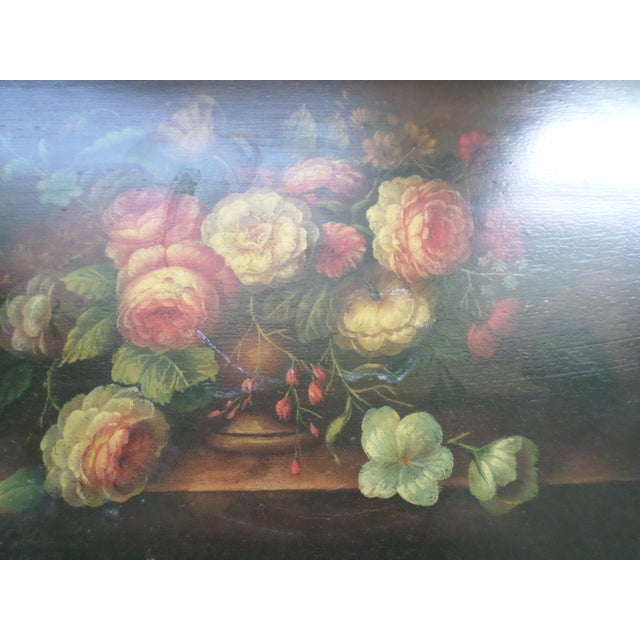Vintage Wood Keepsake / Storage Box With Kittens in Flowers For Sale - Image 4 of 10