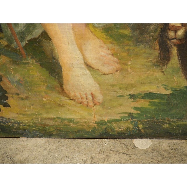 French The Flute Lesson, Antique French Oil Painting After François Boucher Circa 1850 For Sale - Image 3 of 18