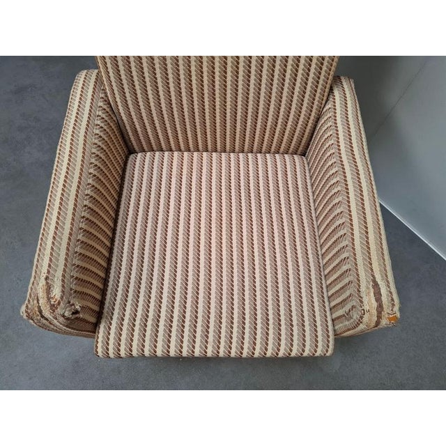 Gold Mid-Century Modern Wingback Lounge Armchair on Castors in Upholstery, 1960 For Sale - Image 8 of 18