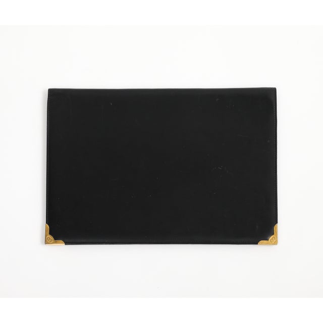Animal Skin Black Leather Portfolio Folder by Gucci, Circa 1980s For Sale - Image 7 of 8