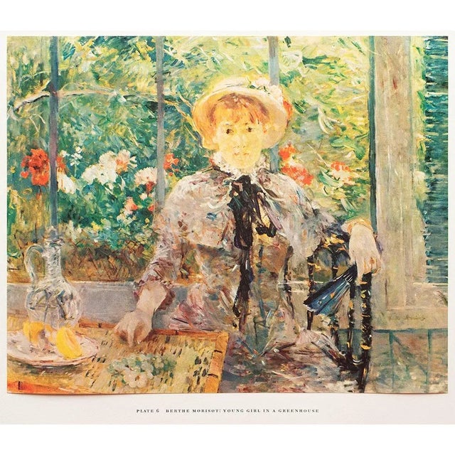 Kelly Green 1950s After Berthe Morisot "Young Girl in a Greenhouse", First Edition Swiss Full-Color Print For Sale - Image 8 of 9