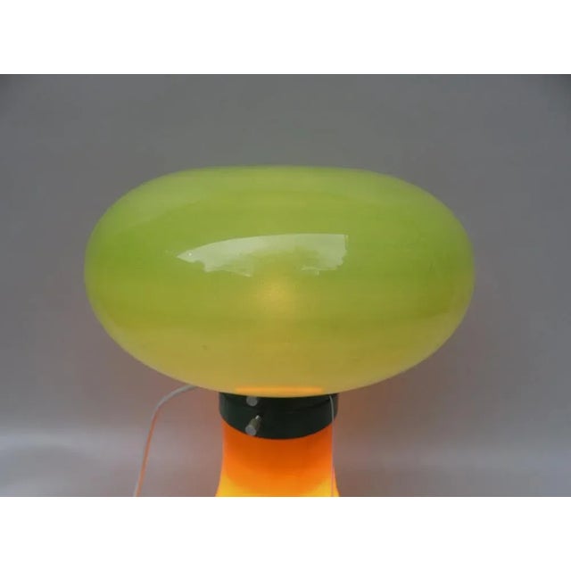 Metal Space Age Mushroom Table Lamp in Orange & Green, 1970s For Sale - Image 7 of 18