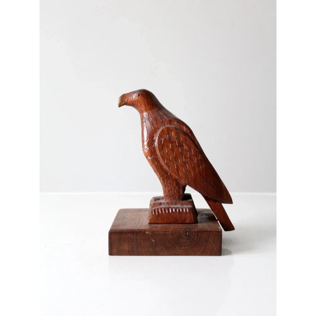 Vintage Hand Carved Wood Eagle Statue. For Sale - Image 12 of 12