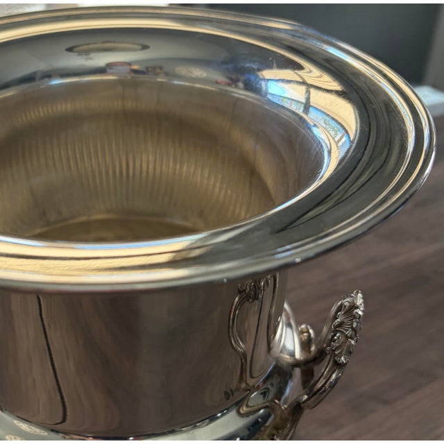 Christofle Vintage French Fleuron Christofle Silver Plate Champagne Bucket Wine Cooler For Sale - Image 4 of 9